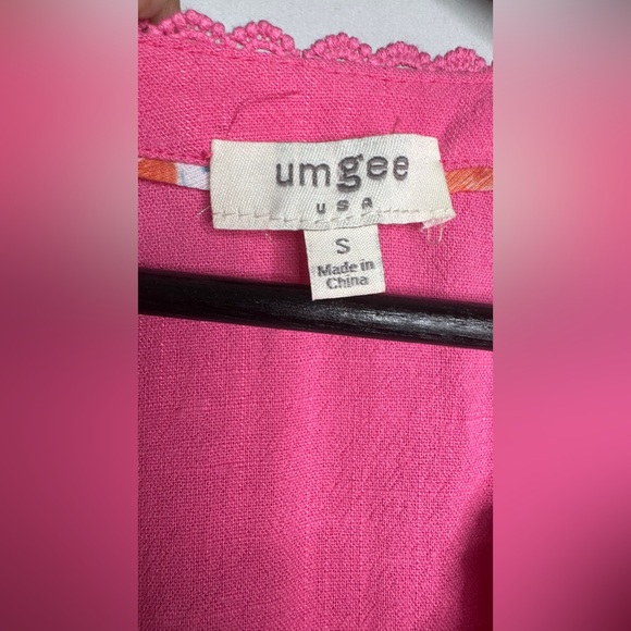 Umgee‎ Bright Pink Babydoll Barbie core Summer Embroidered Dress Size Small - Picture 2 of 6